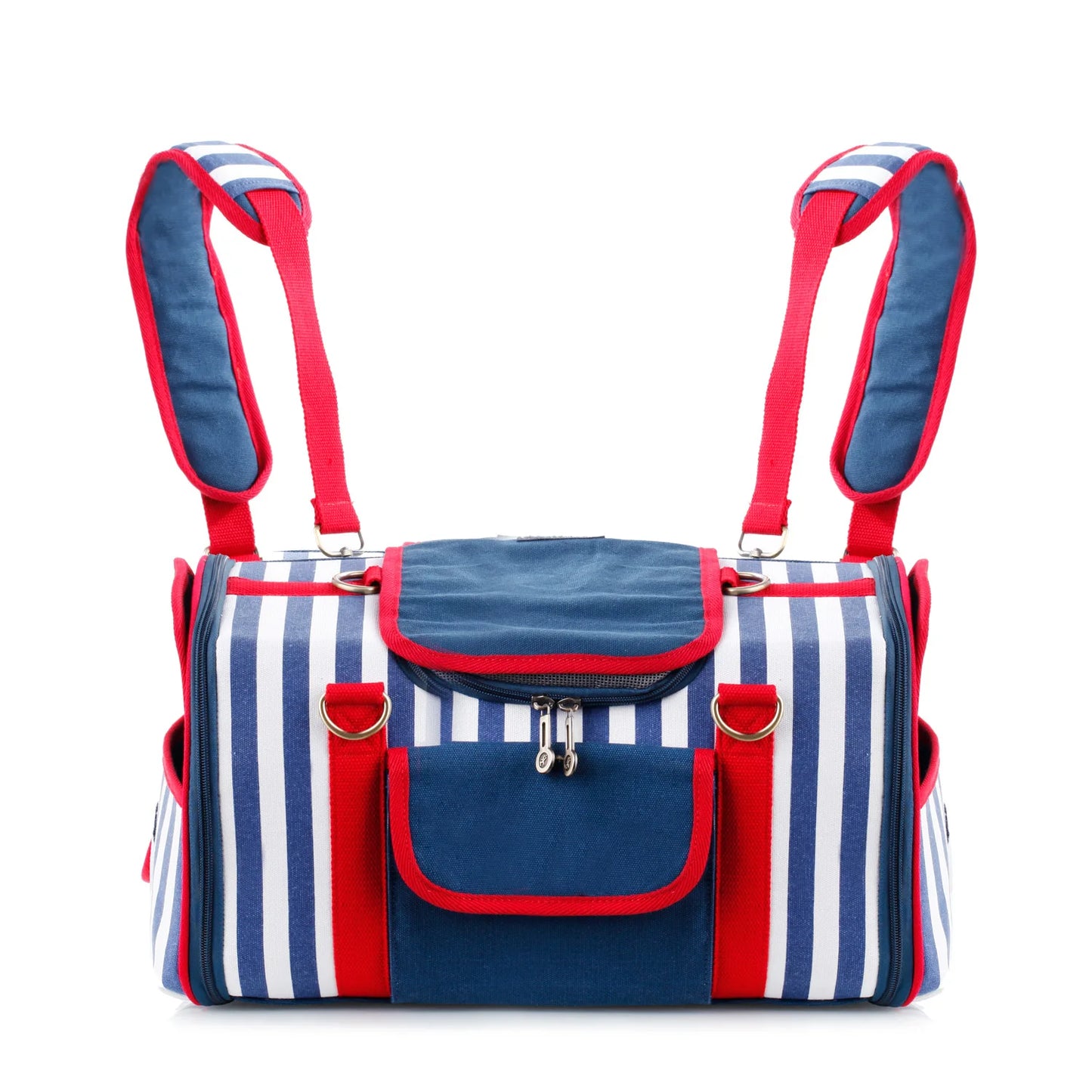 Striped Pet Travel Carrier Bag Small Dogs Cats Breathable