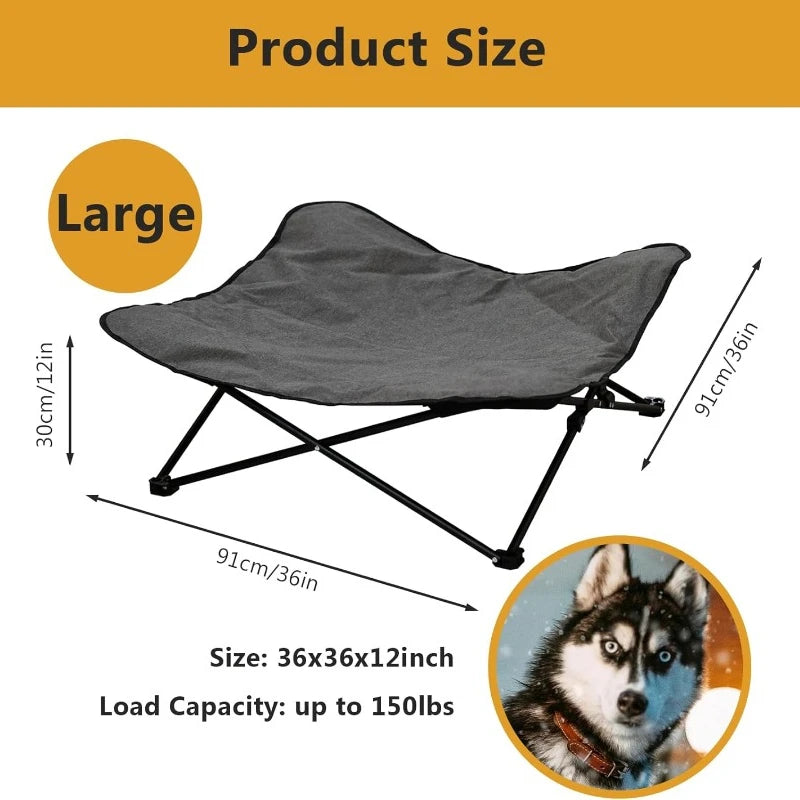 Elevated Dog Bed Portable Raised Pet Cot Indoor Folding Bed with Carrying Bag