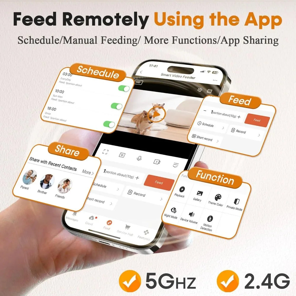 Hign-concerned Automatic Pet Feeder With Camera App