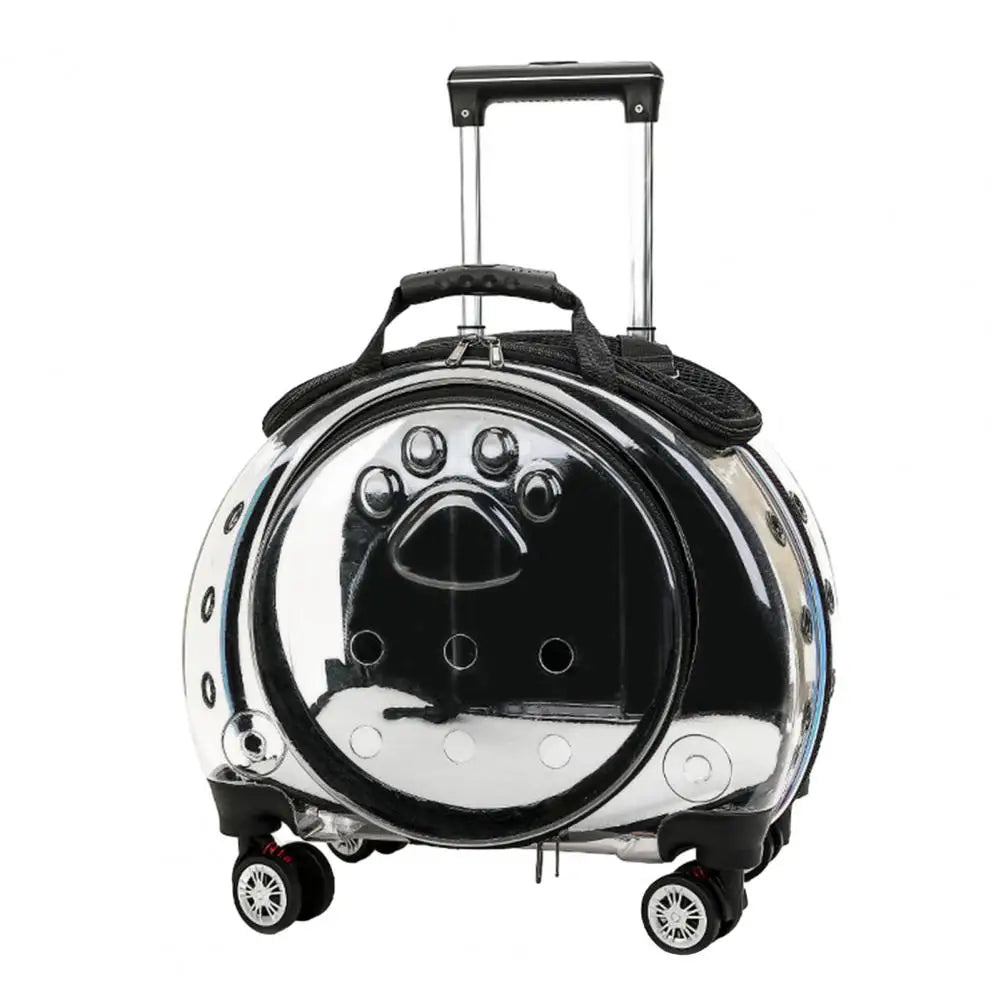 Pet Trolley Case Clear Ventilation Holes Portable Travel Backpack