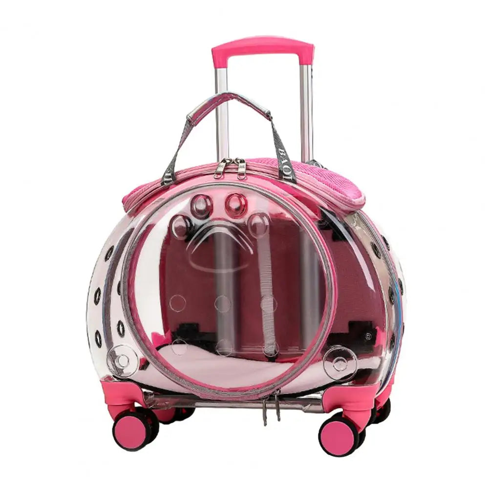 Pet Trolley Case Clear Ventilation Holes Portable Travel Backpack