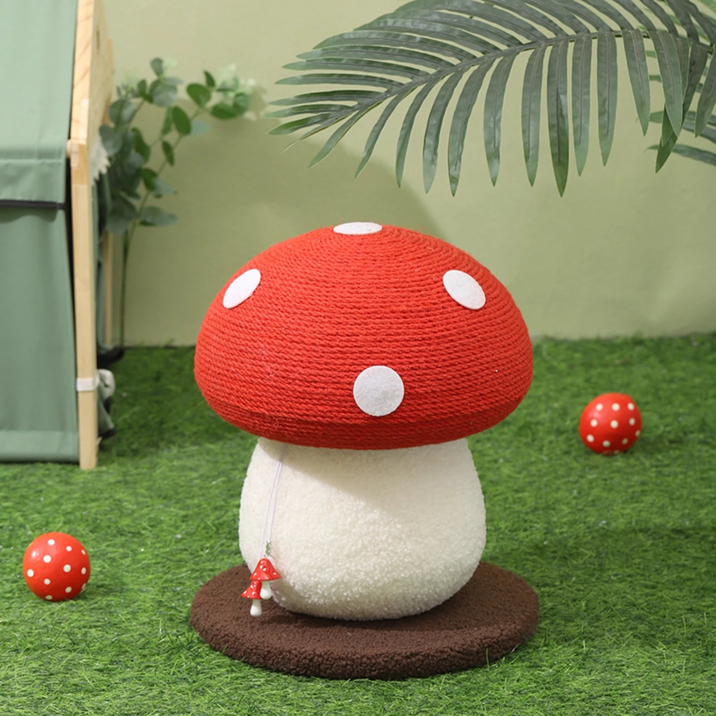Red Cap Mushroom Cat Scratching Post Cute Indoor Cat Tower Scratcher
