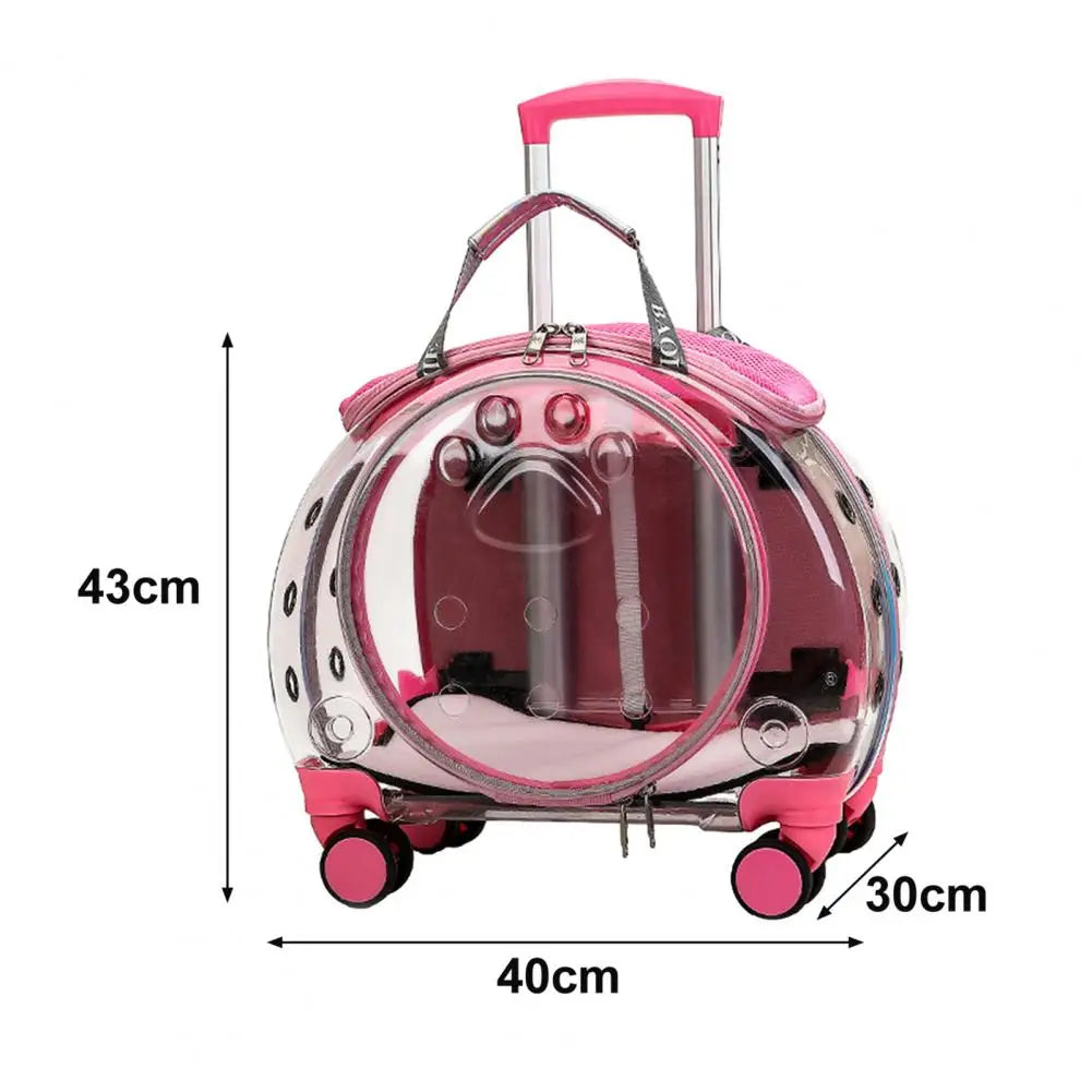 Pet Trolley Case Clear Ventilation Holes Portable Travel Backpack