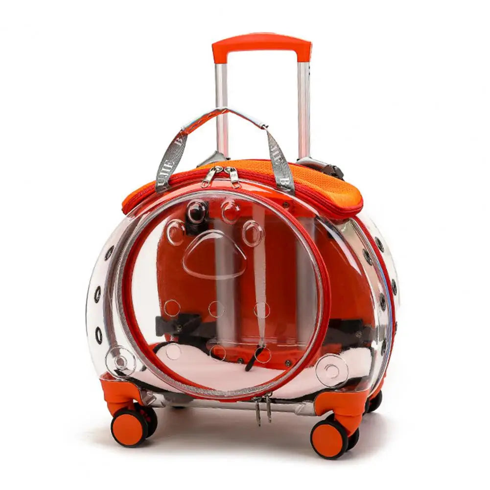 Pet Trolley Case Clear Ventilation Holes Portable Travel Backpack