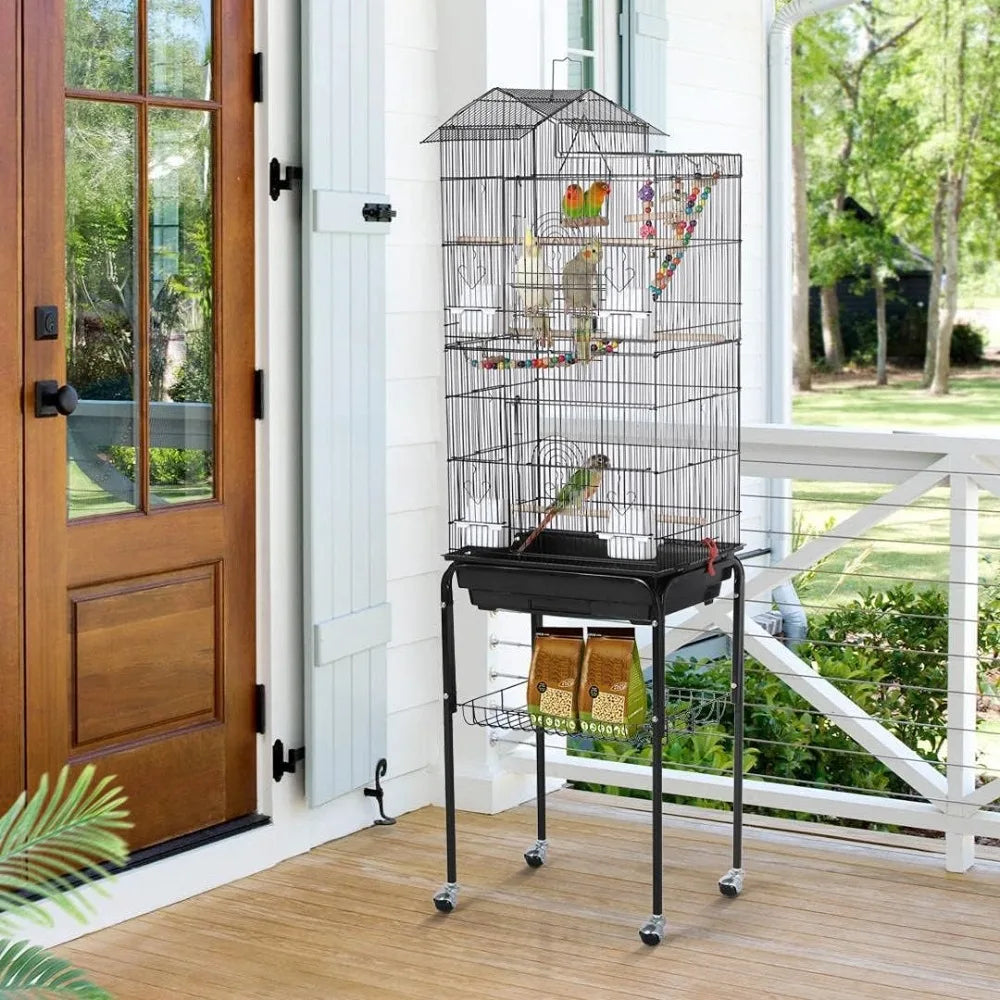 Yaheetech Bird Cage With Detachable Rolling Stand For Parrot