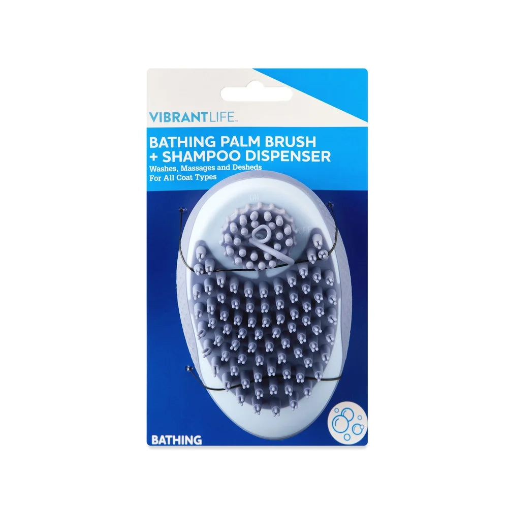 XMSJH Ergonomic Dog Brush Shampoo Dispenser Bath Tool
