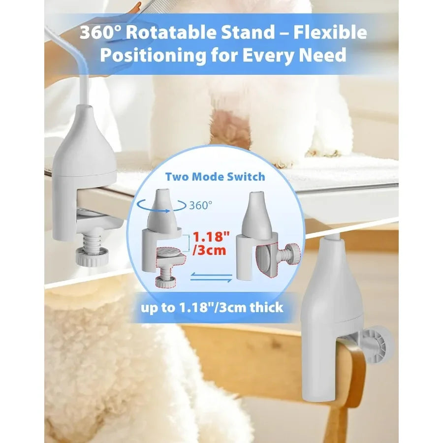 2In1 Hands Free Dog Hair Dryer With Table Clamp Pro