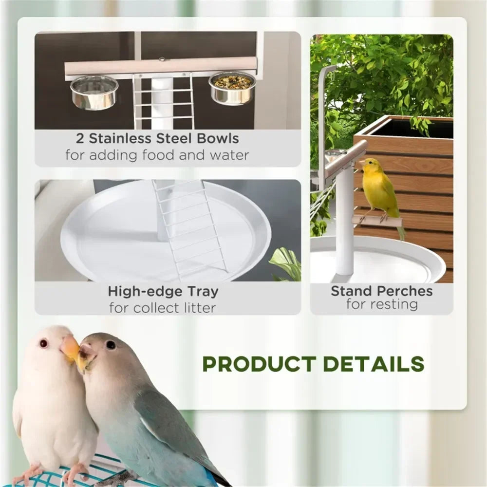 Guangdong Bird Stand Parrot Perch Frame Stainless Bowls