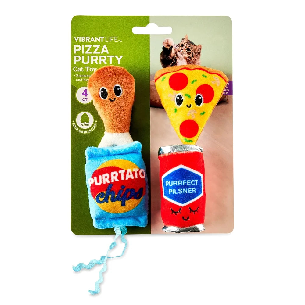 XMSJCN Durable Catnip Plush Toys Set 4 Pack Interactive