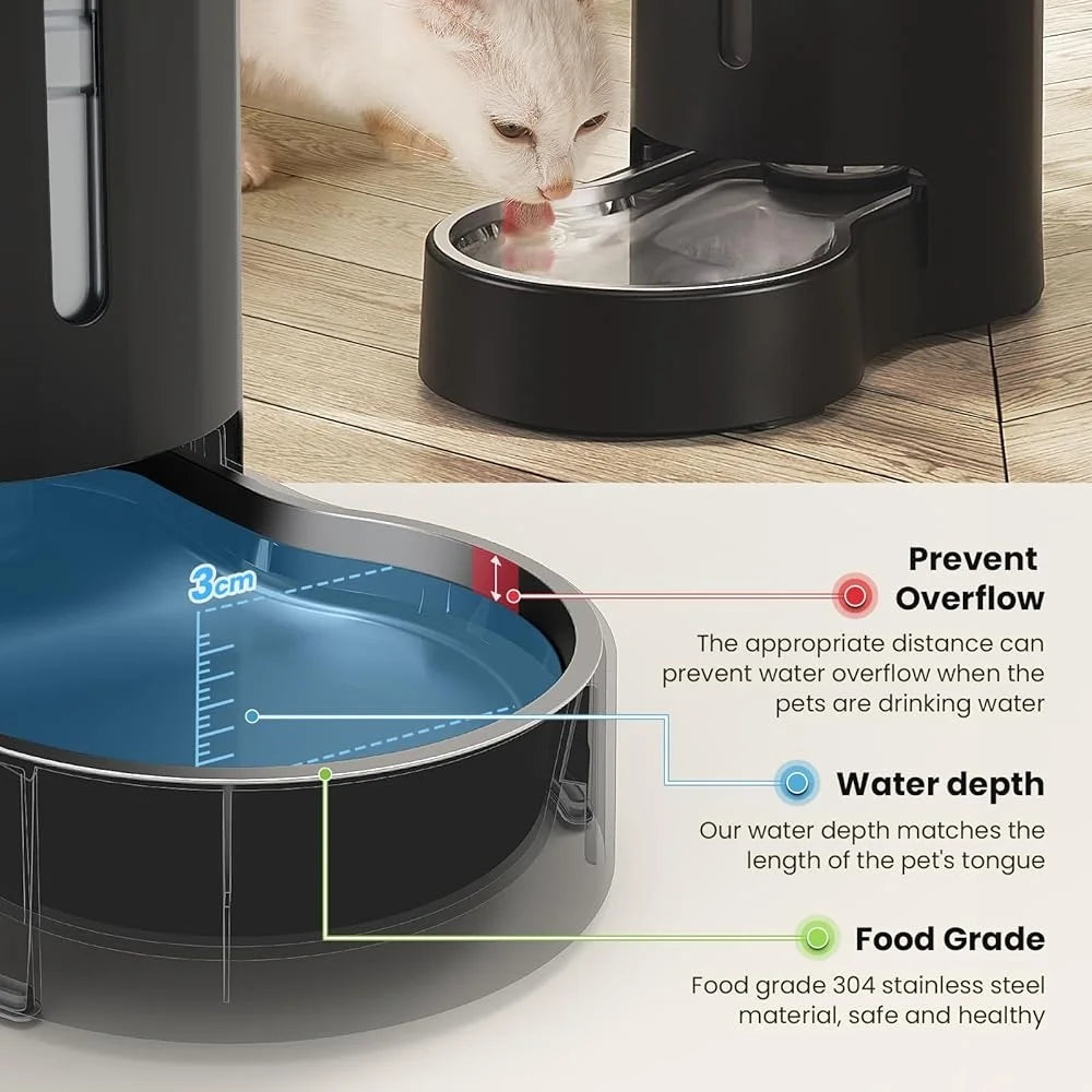 XMSJ Automatic Pet Water Dispenser Stainless Steel Bowl