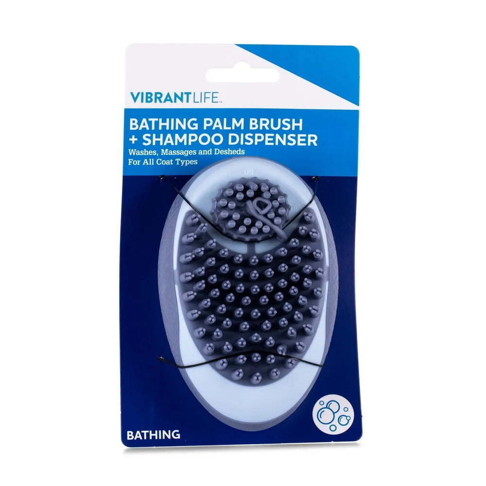 XMSJH Ergonomic Dog Brush Shampoo Dispenser Bath Tool