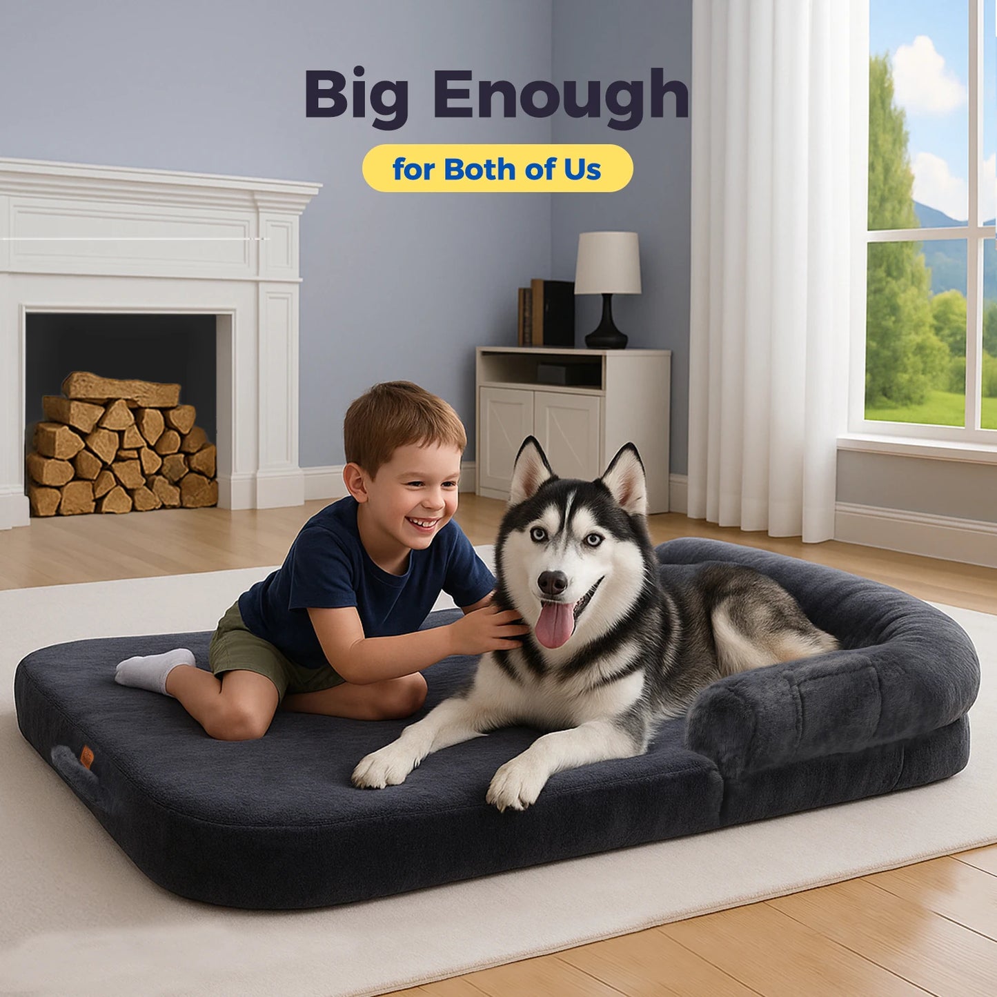 Portable Foldable Dog Bed Mat Machine Washable Faux Fur for Pets