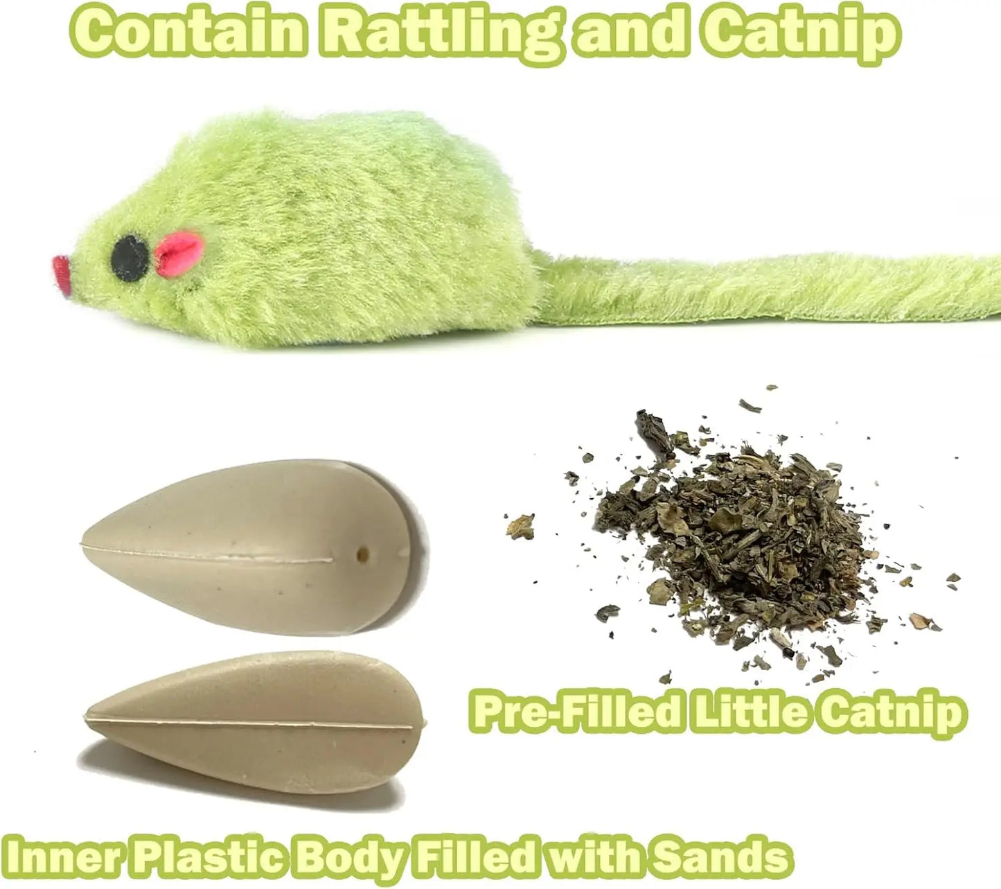 Zhejiang Catnip Faux Fur Cat Mouse Toys 12 Pack Bundle