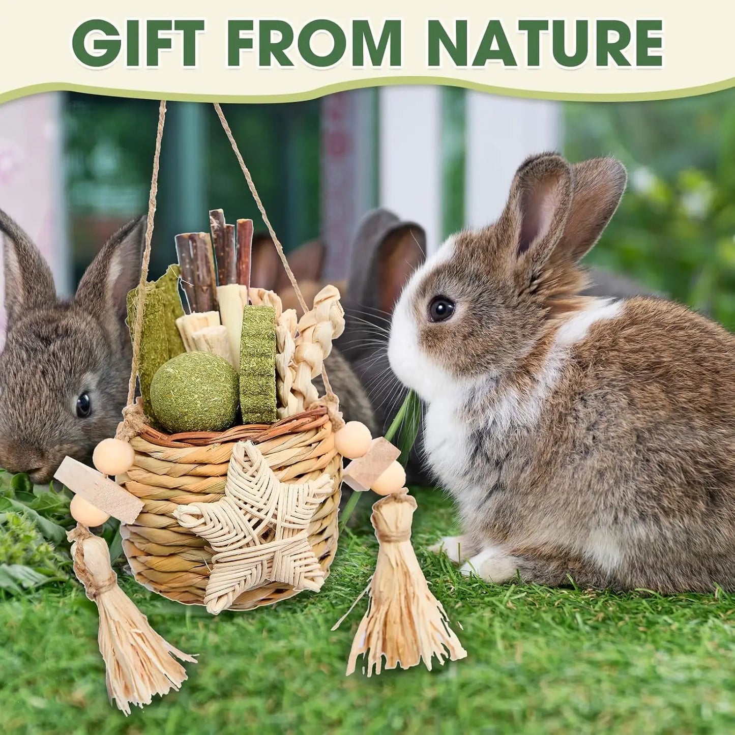 Hign Concerned Natural Reedgrass Chew Toy Basket Hanging