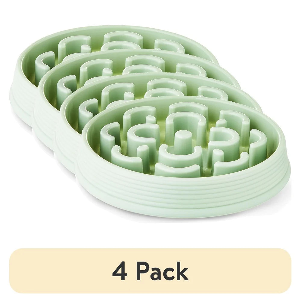 4 Pack Slow Feed Dog Bowls Maze Design Non-Slip Durable and Dishwasher Safe