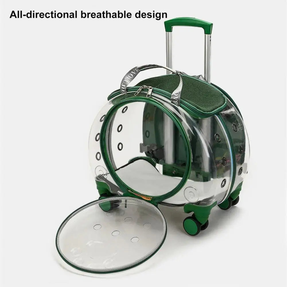 Pet Trolley Case Clear Ventilation Holes Portable Travel Backpack