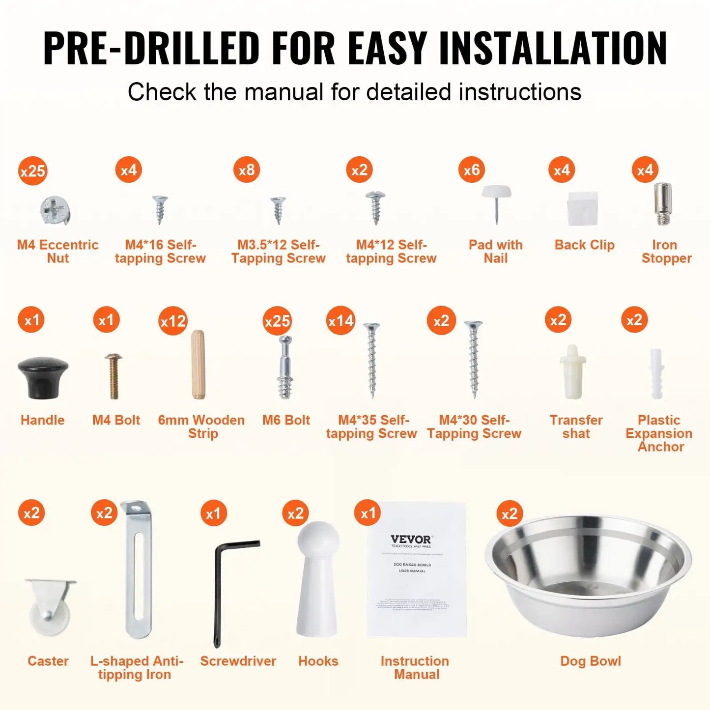 XMSJH Pet Feeding Station With 2 Elevated Bowls And Storage