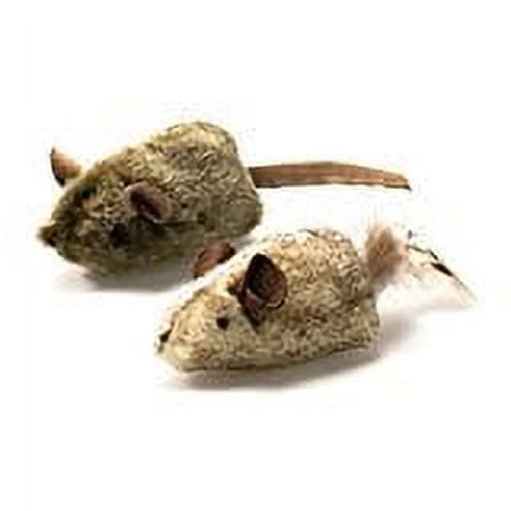Interactive Catnip Mouse Toy Pack of 2 with Realistic Sound and Feathered Tail