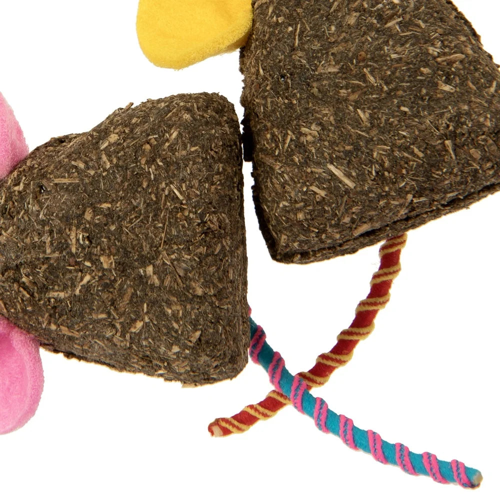 XMSJCN Catnip Mice Toys 3 Pack Elastic Tails Felt Ears