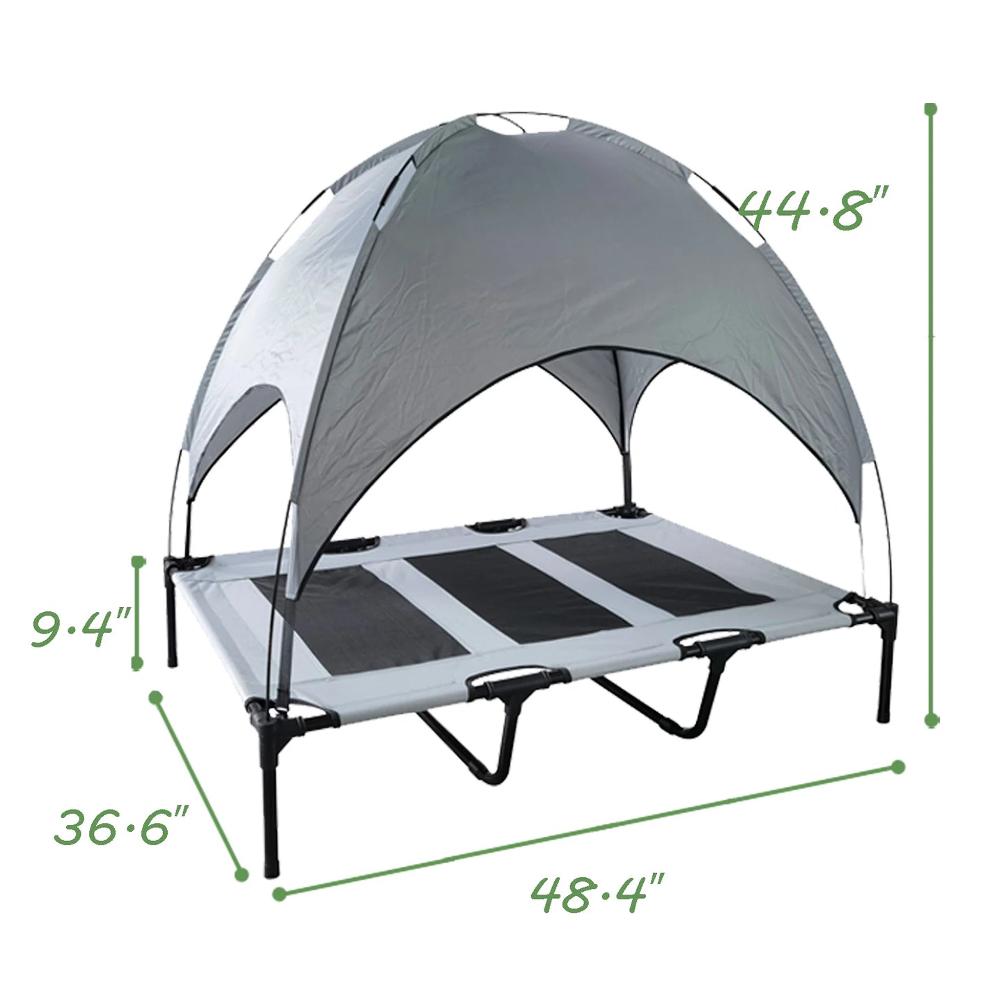 Elevated Dog Bed with Canopy Anti Scratch Portable Cot for Indoor Outdoor Use
