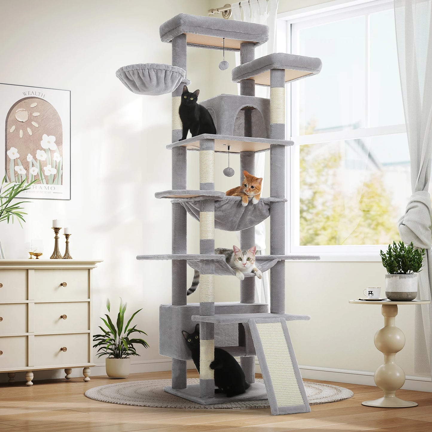 PAWZ Road Cat Tree Tower Condos And Hammock For Cats