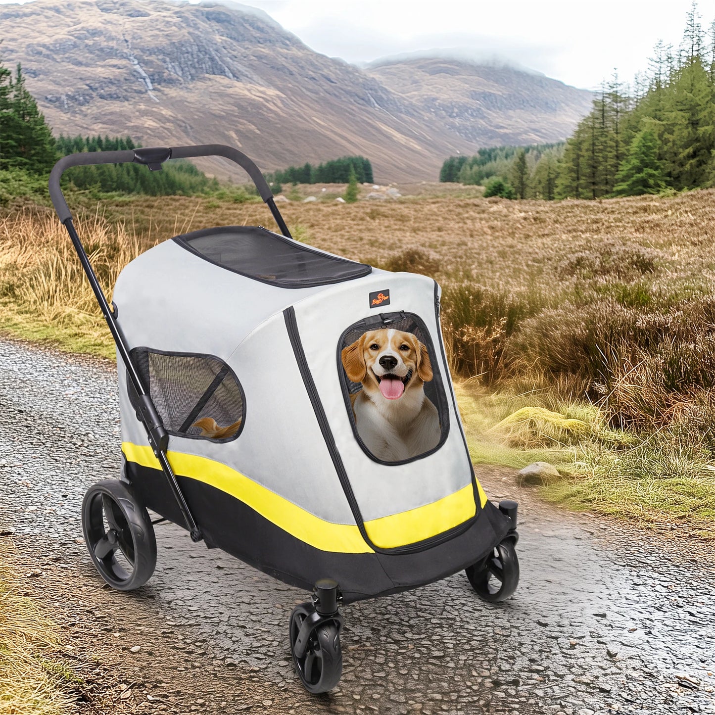 One Click Foldable Pet Stroller For Dogs And Cats Carrier