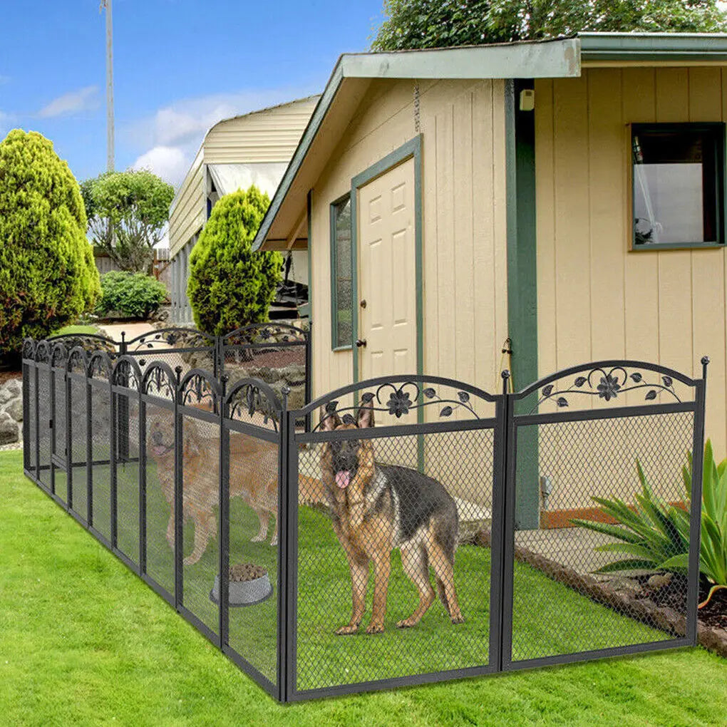 Bingopaw Metal Dog Playpen With Gate Fence Cage Heavy Duty