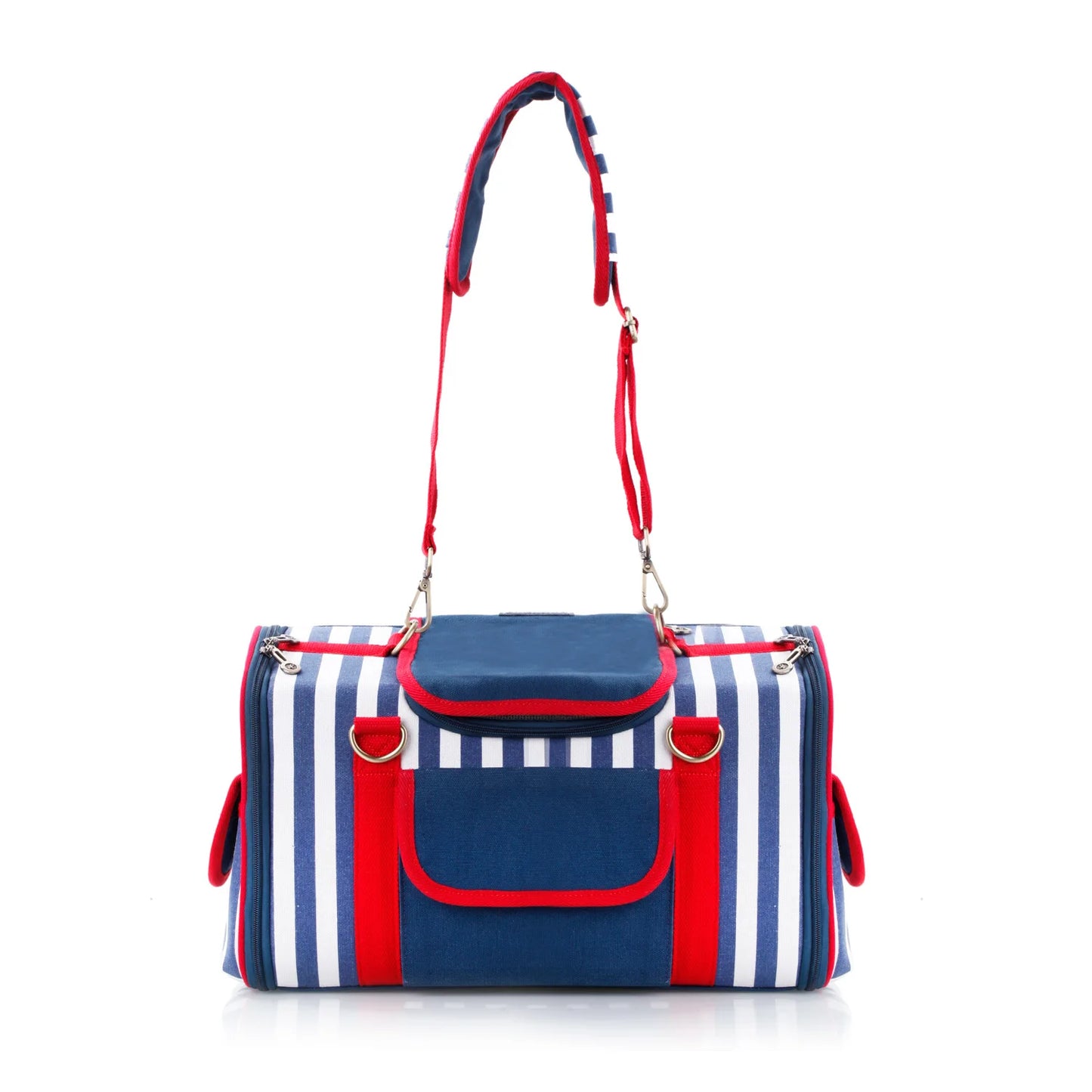 Striped Pet Travel Carrier Bag Small Dogs Cats Breathable
