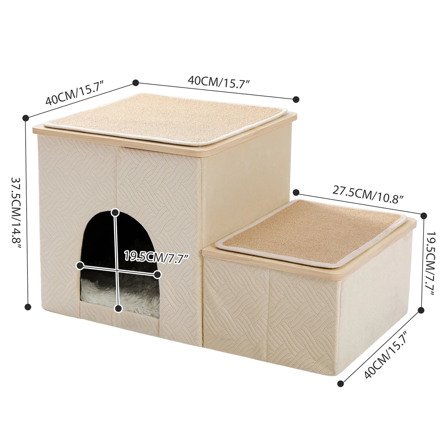 Multi-Level Cat Tree with Cozy Bed and Sisal Scratching Posts for Pets