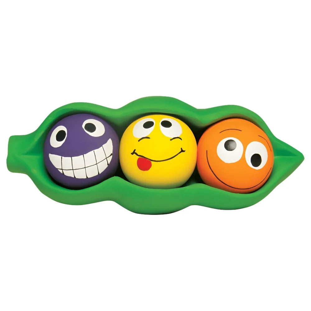 Three Peas in a Pod Latex Squeaky Dog Toy for All Sizes Interactive Chew Fun