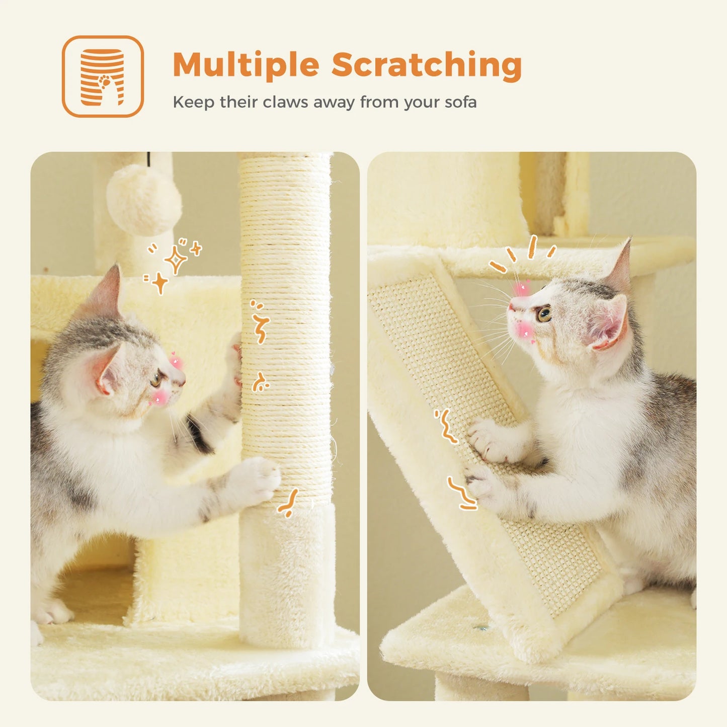 Speedy Pet Cat Tree Tower Hammock And Sisal Climbing Frame