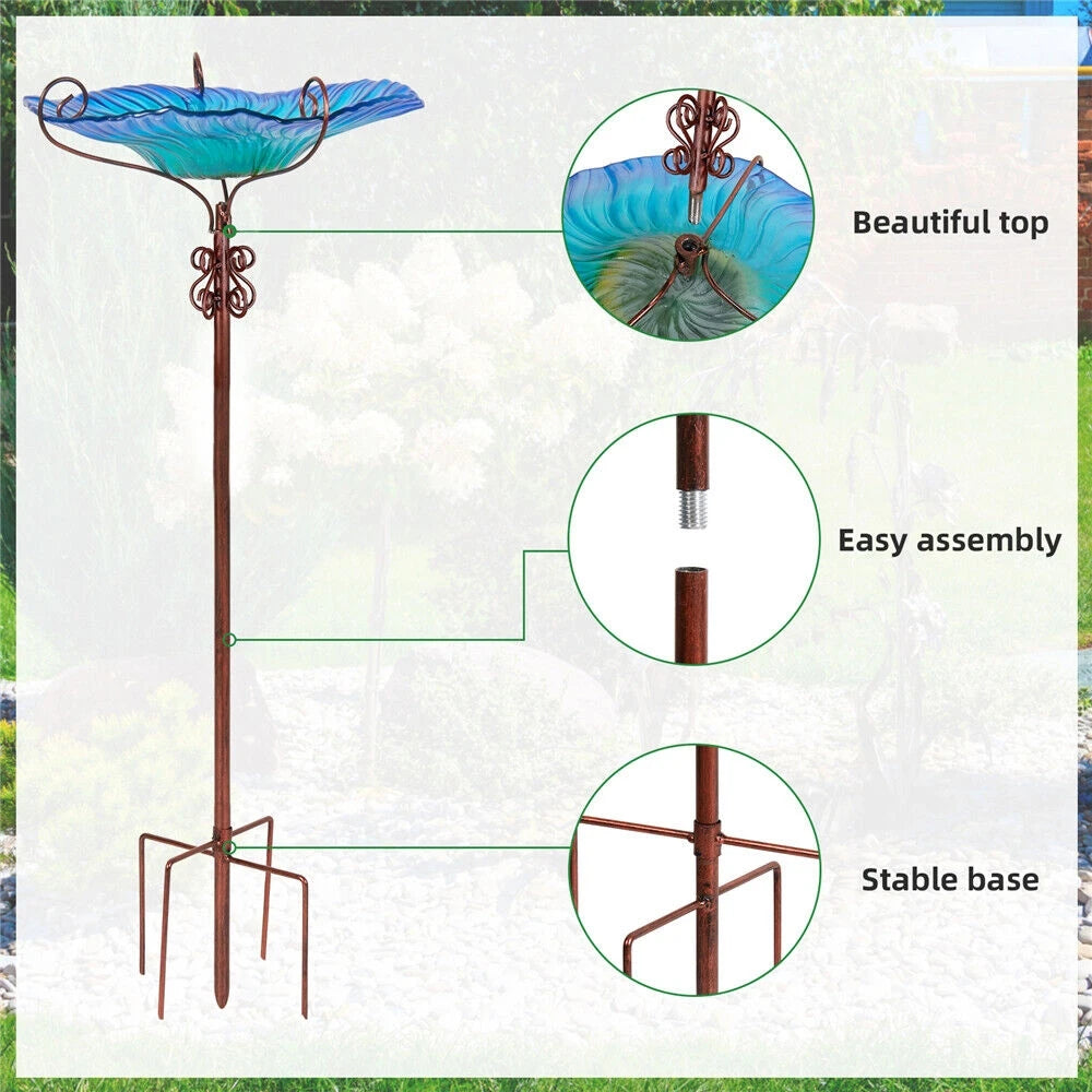 Bingopaw Decorative Bird Bath and Feeder Bowl for Outdoor Garden Use