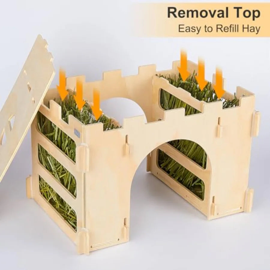Gea Pig Wooden Hay Feeder for Rabbits and Small Animals