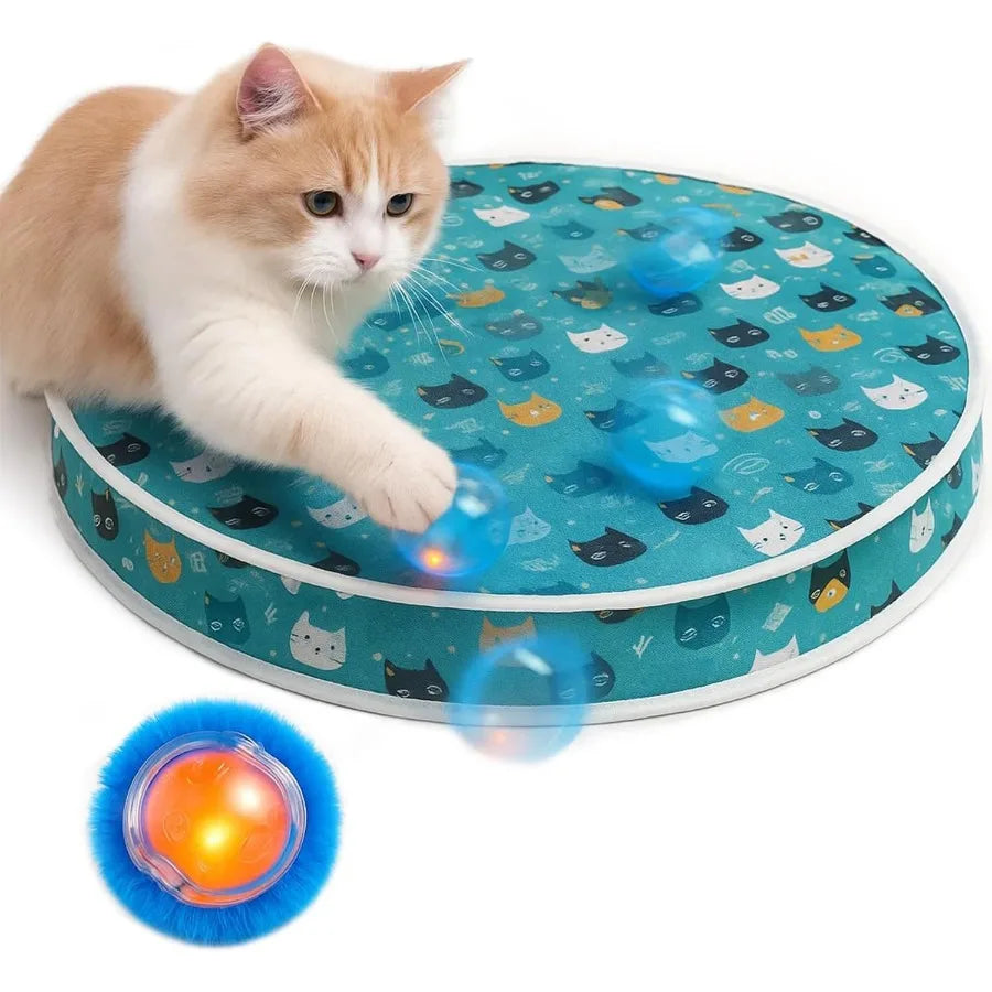 Interactive Cat Toy Play Mat With Motion Balls Bird Sounds