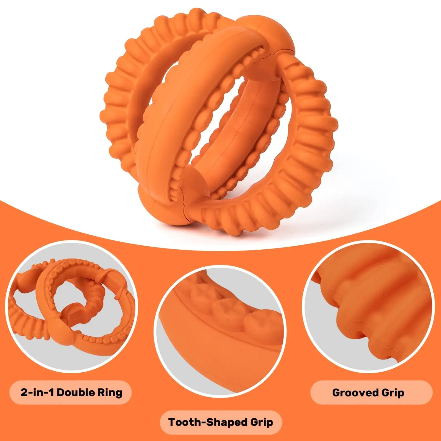 Interactive Dog Tug of War Toy with Detachable Rings for Large Dogs