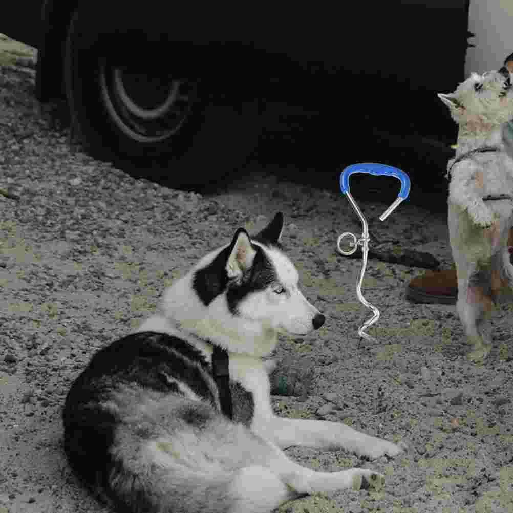 Heavy Duty Metal Spiral Dog Tie Out Stake for Large Dogs Camping and Garden