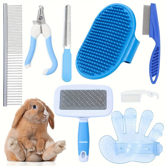 Hign-Concerned Rabbit Grooming Kit With Silicone Brushes