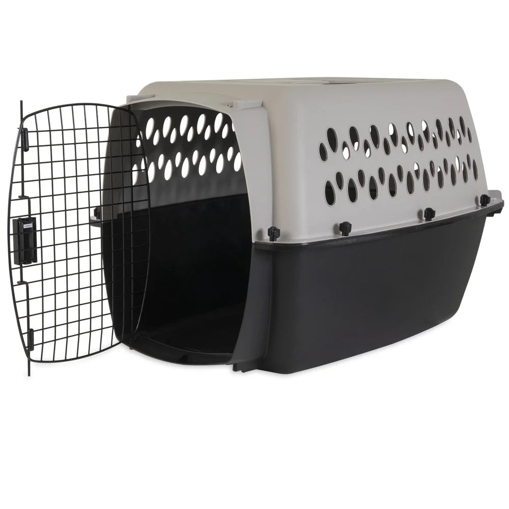 XMSJ Durable Plastic Dog Kennel Portable Travel Crate