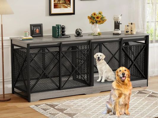 Hign Concerned Wooden Dog Crate Furniture Removable Divider
