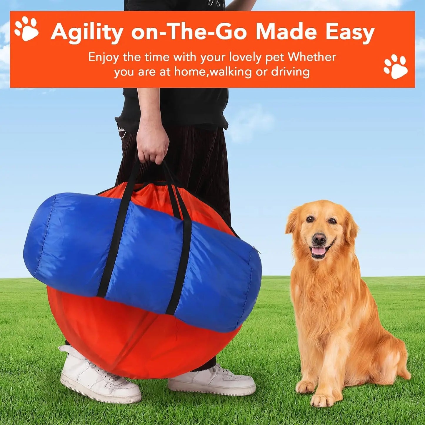 87 Piece Dog Agility Training Equipment Set with Tunnel Jump and Weave Poles