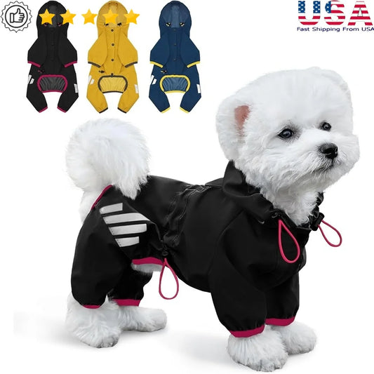 Hign-concerned Waterproof Dog Raincoat With Leash Hole