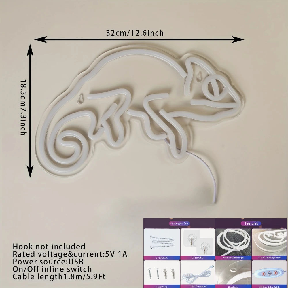 Hign-concerned Chameleon Neon LED Light Fixture USB Powered