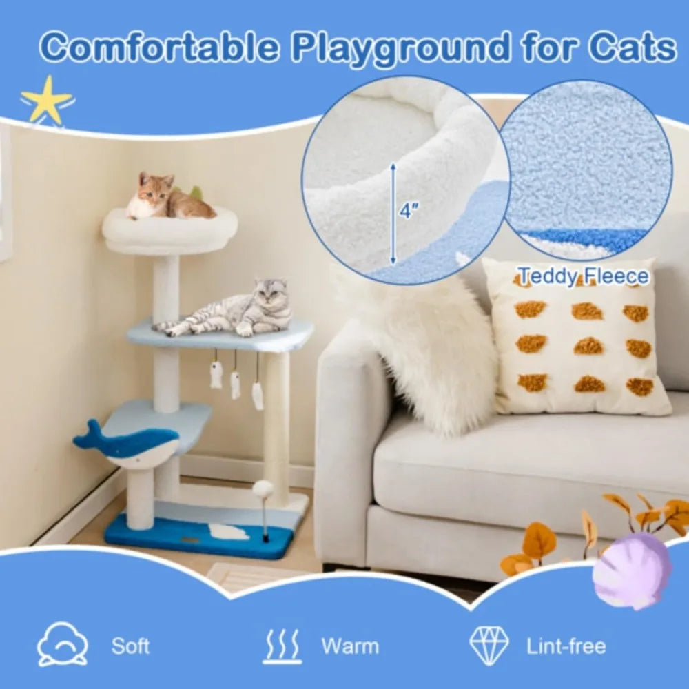 Hign-concerned Ocean Theme Cat Tree Tower For Cats Edition