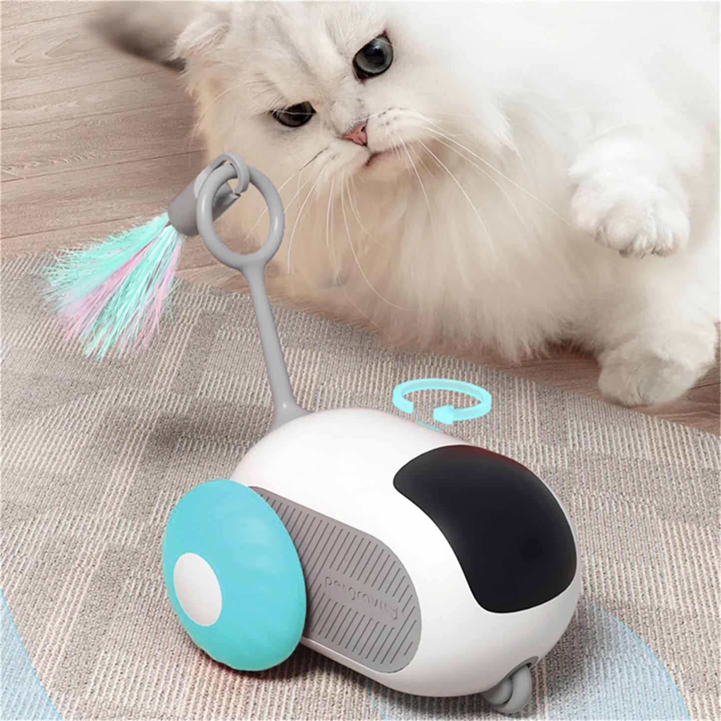 Interactive Automatic Remote Control Cat Mice Car Toy with Smart Feather Ball