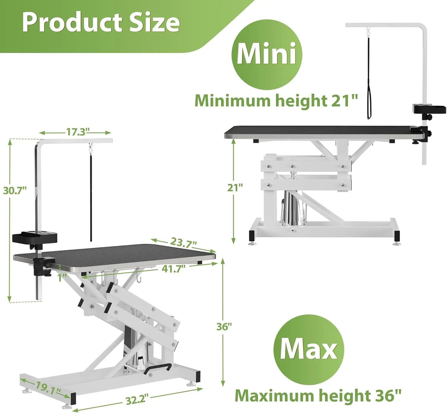 Hydraulic Pet Grooming Table with Anti-Static Top Heavy Duty Z-Lift Design