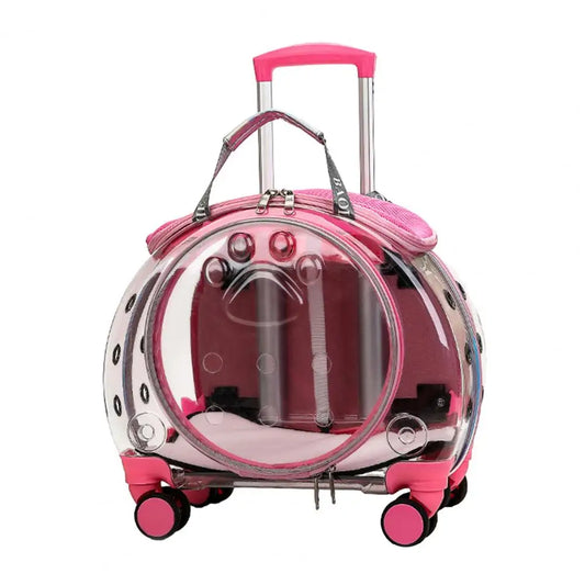 Pet Trolley Case Clear Ventilation Holes Portable Travel Backpack