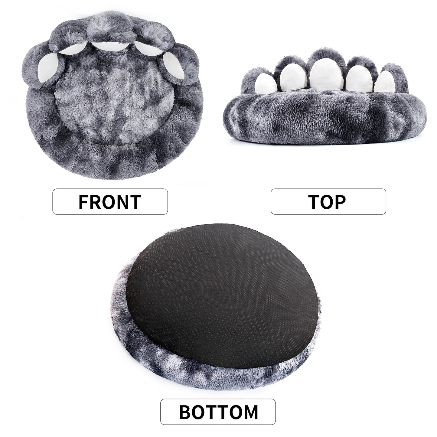Cozy Paw Shape Dog Bed Cushion for Deep Sleeping Fluffy Furry Friends