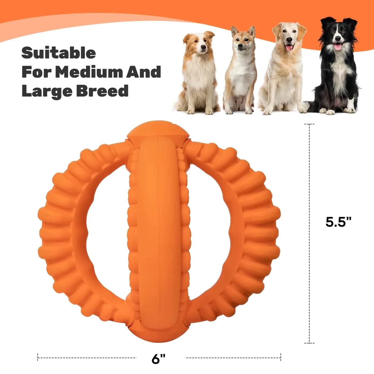 Interactive Dog Tug of War Toy with Detachable Rings for Large Dogs
