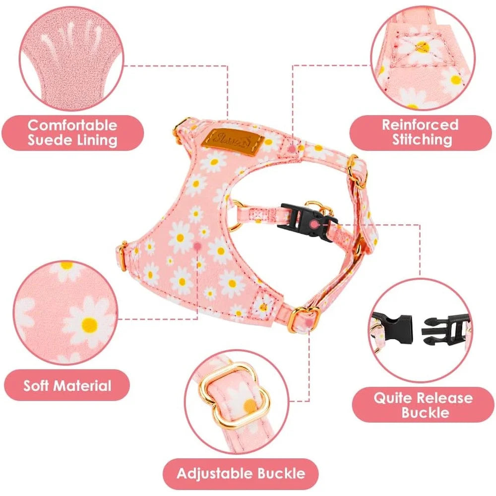 Fujian No Pull Dog Harness Floral Lightweight Design