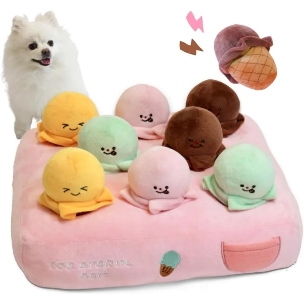 Hignconcerned Dog Puzzle Toy Snuffle Mat Ice Cream Cart